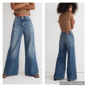 Madewell Extra Wide Leg Jeans High Waisted Size 33